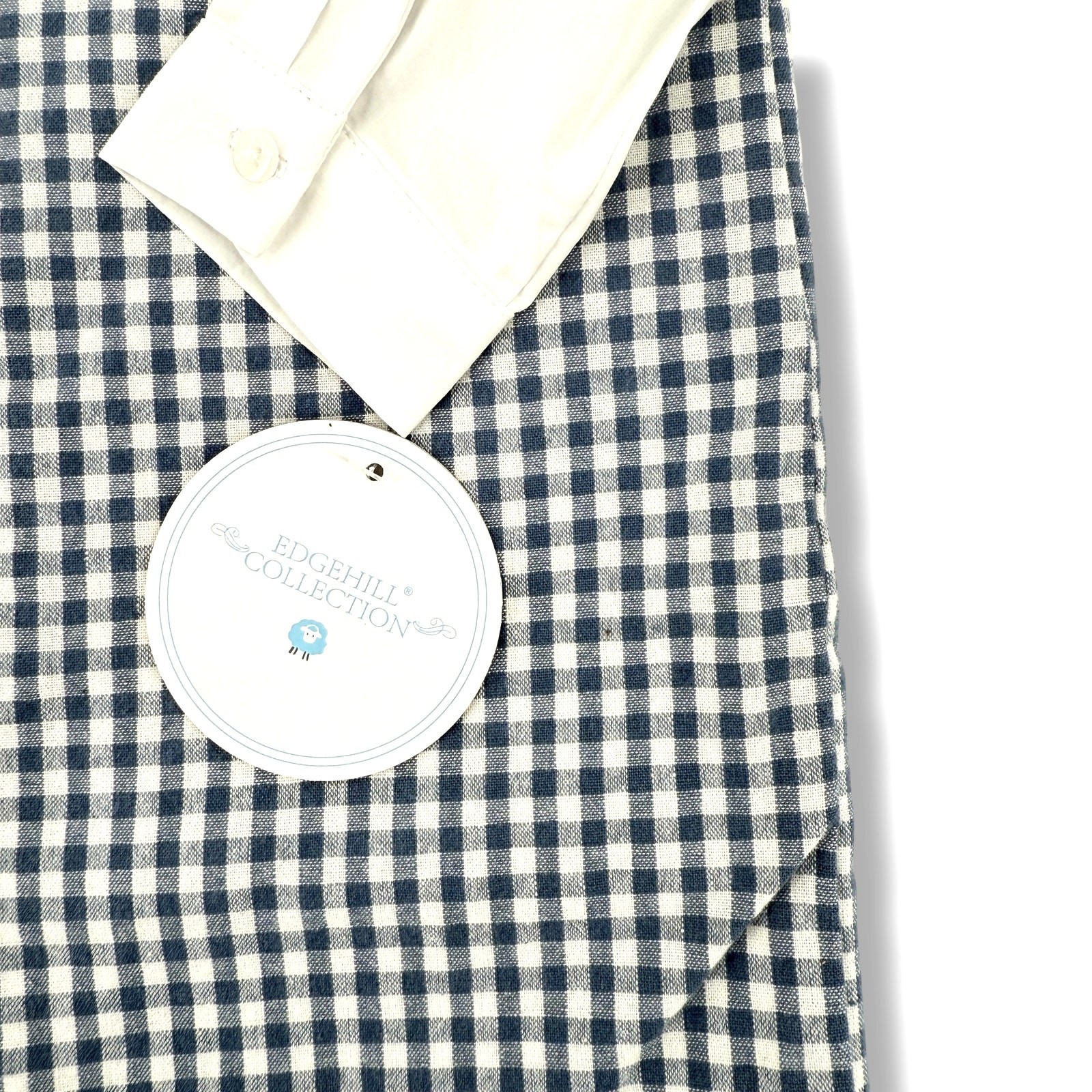 Edgehill Collection Peter Pan Collar Gingham Plaid Jon Jon Boys Sz 12 Mos Blue