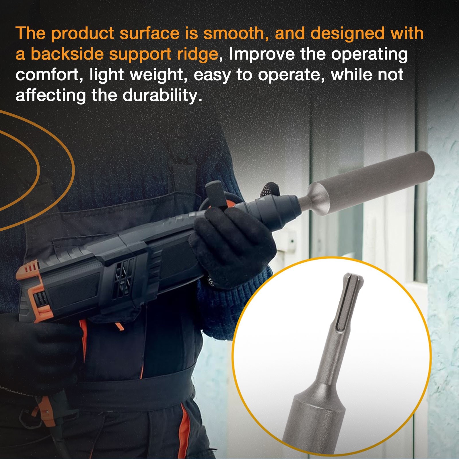 SDS Plus Ground Rod Driver with Adapter Bits For 5/8 1/2 3/4 In Ground Rods