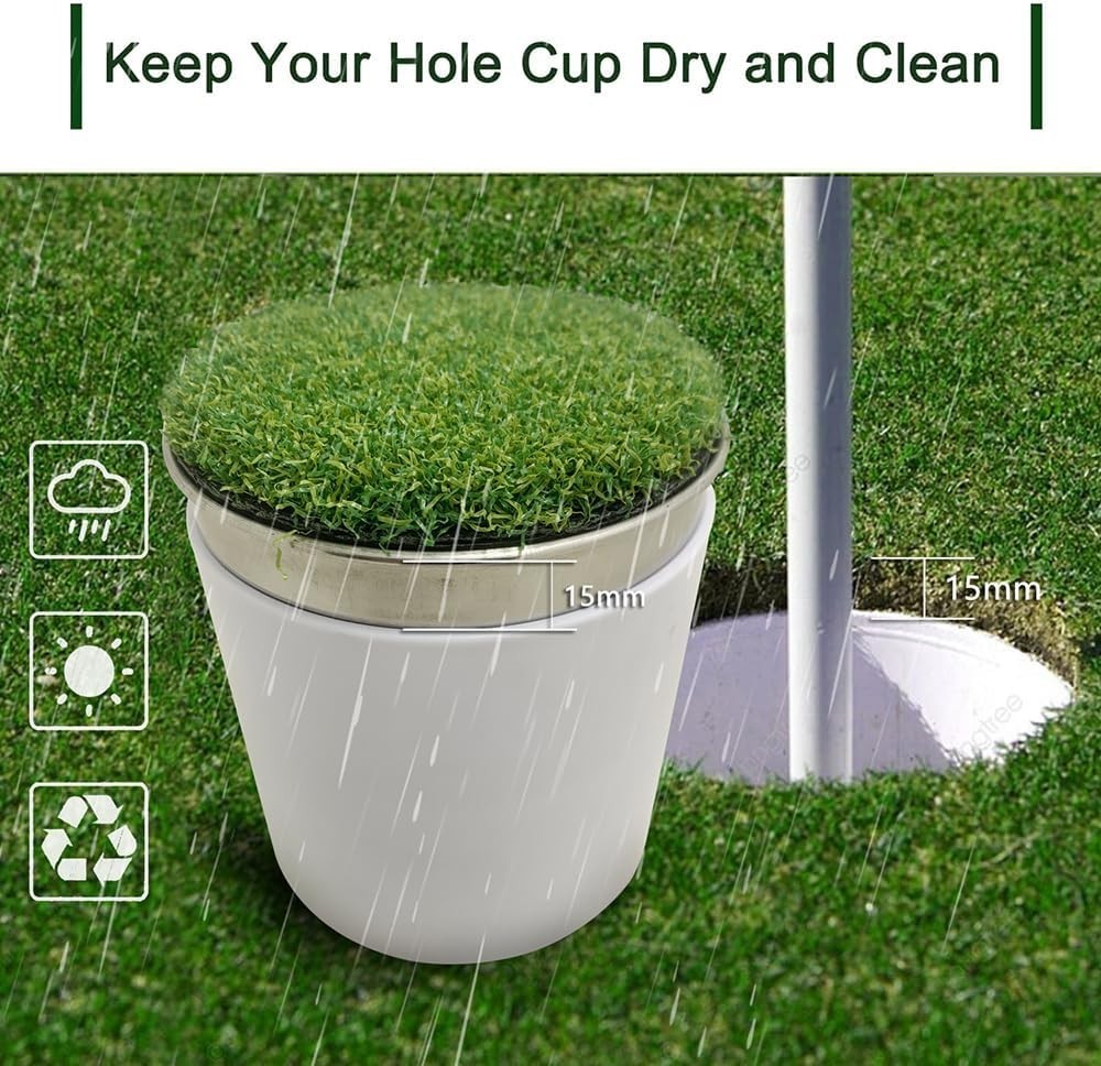 Golf Hole Cup Putting Green for Backyard Practice - 2 Pieces