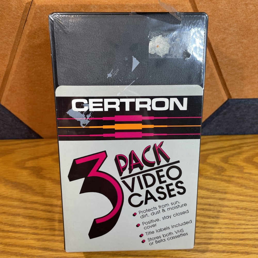 3 Pack CERTRON VHS Video Tape Cases Black (read)