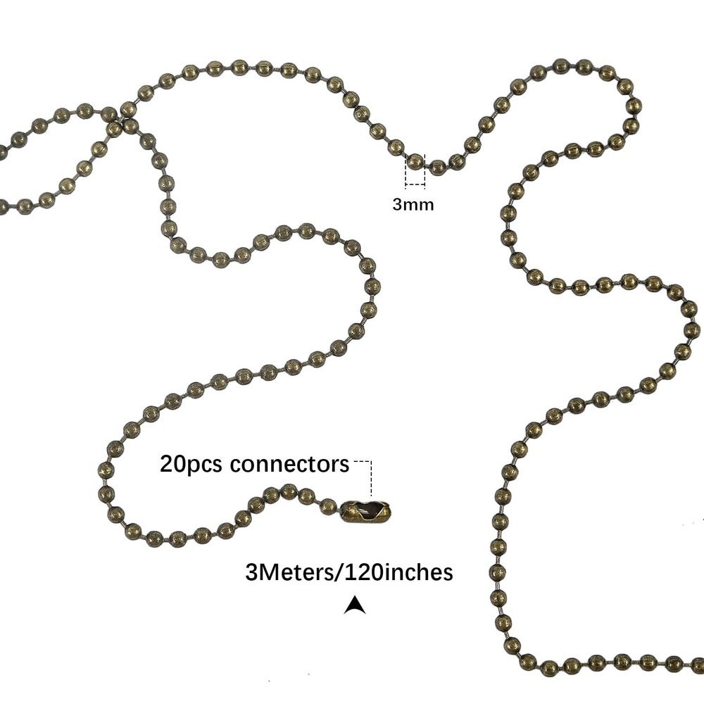 Bronze Ceiling Fan Pull Chains 120 Inch Rust-Proof Light Cord Extenders Set