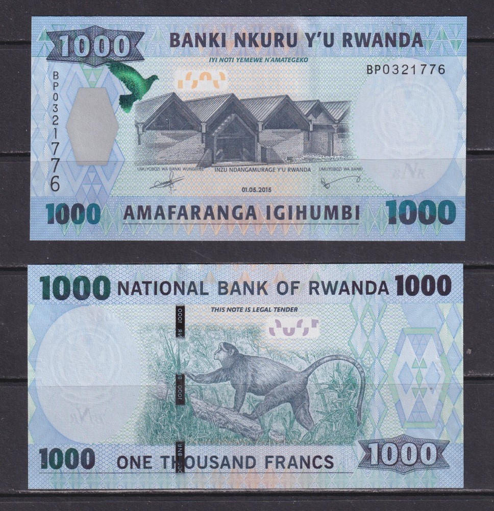 RWANDA - 2015 1000 Francs UNC