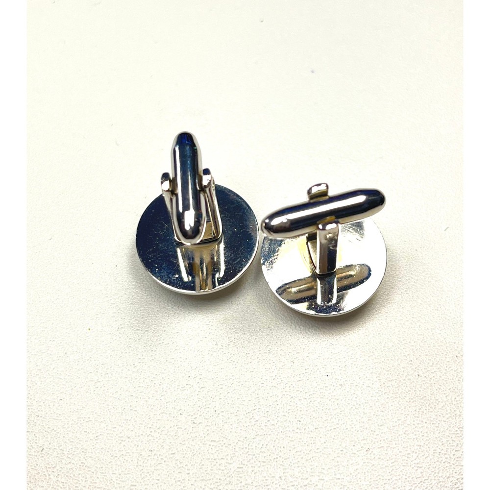 Vintage Blue and Silver Tone Cuff Links