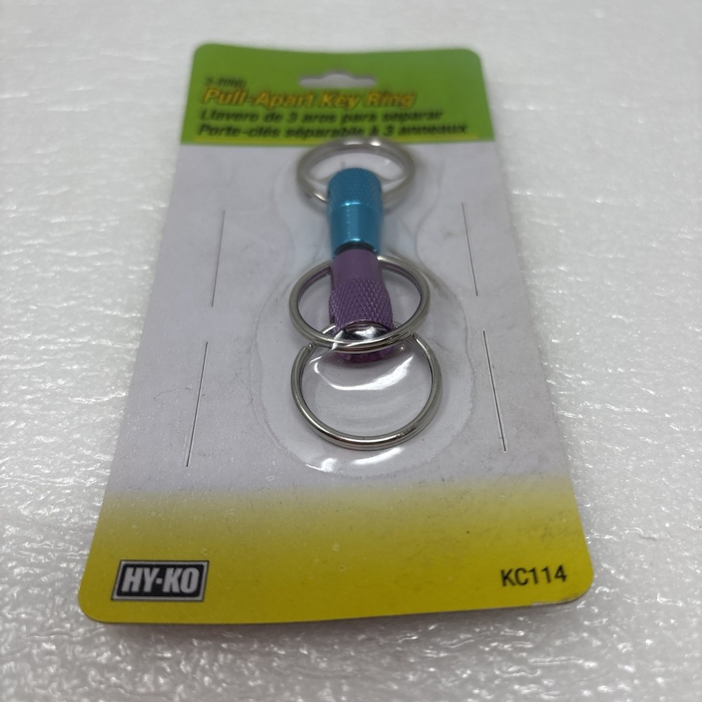 Hy-Ko KC114 3 Ring Pull Apart Key Ring for Keychain Easy Disconnecting