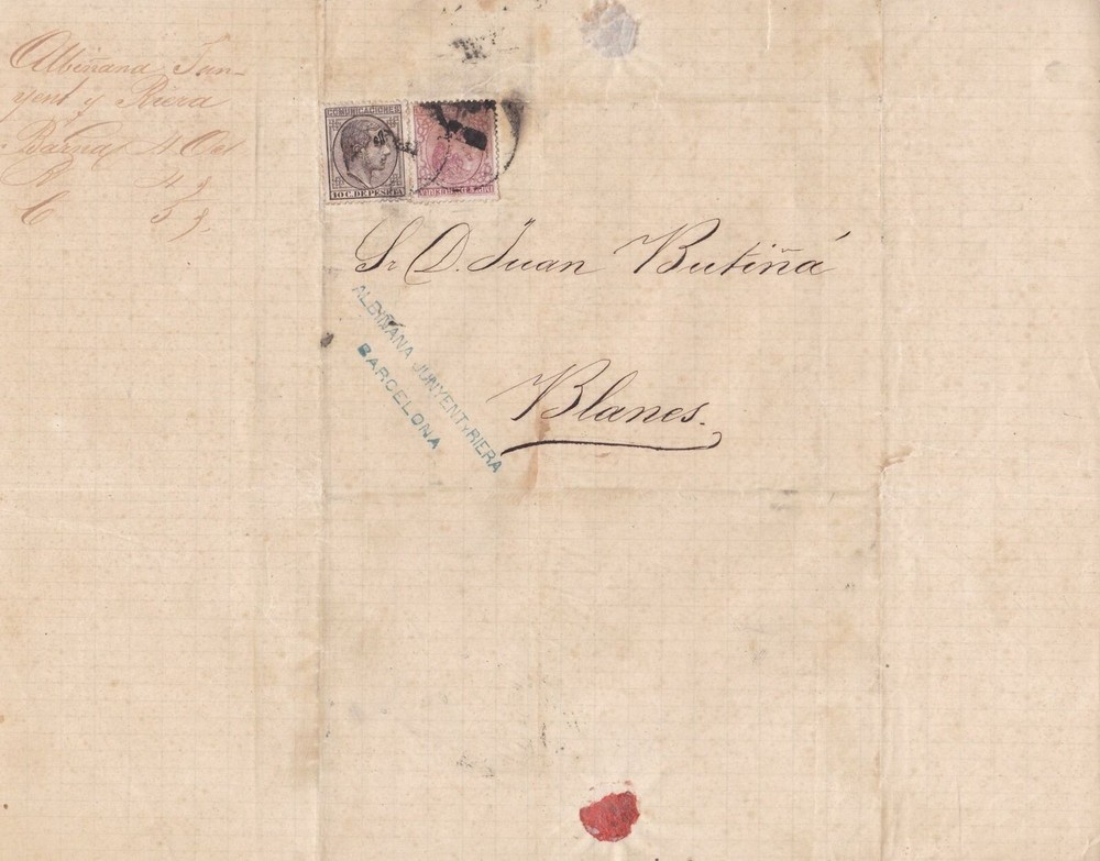 Spain 19th centuary stamps cover Ref 8416