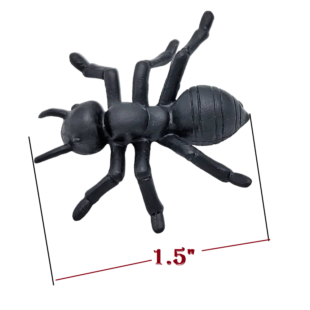 Large Black Carpenter Ant Toys (72 Pack) Plastic. 1.5"