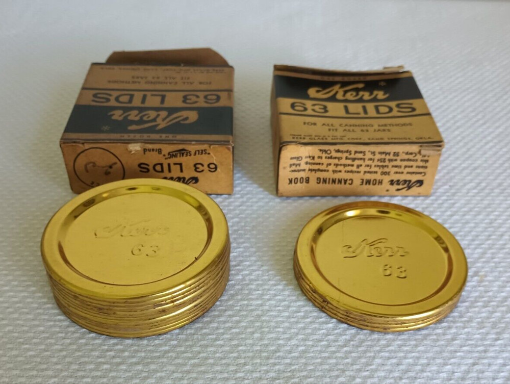 1950's - 60's KERR LIDS BOXES ~ For Display Only, 2 Partial Boxes 15 Lids