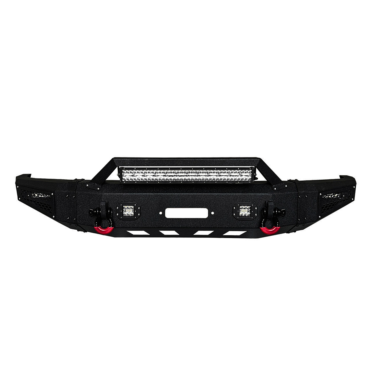 Vijay For 2014-2021 Tundra Front Bumper w/ Winch Plate and LED Lights and D-Ring