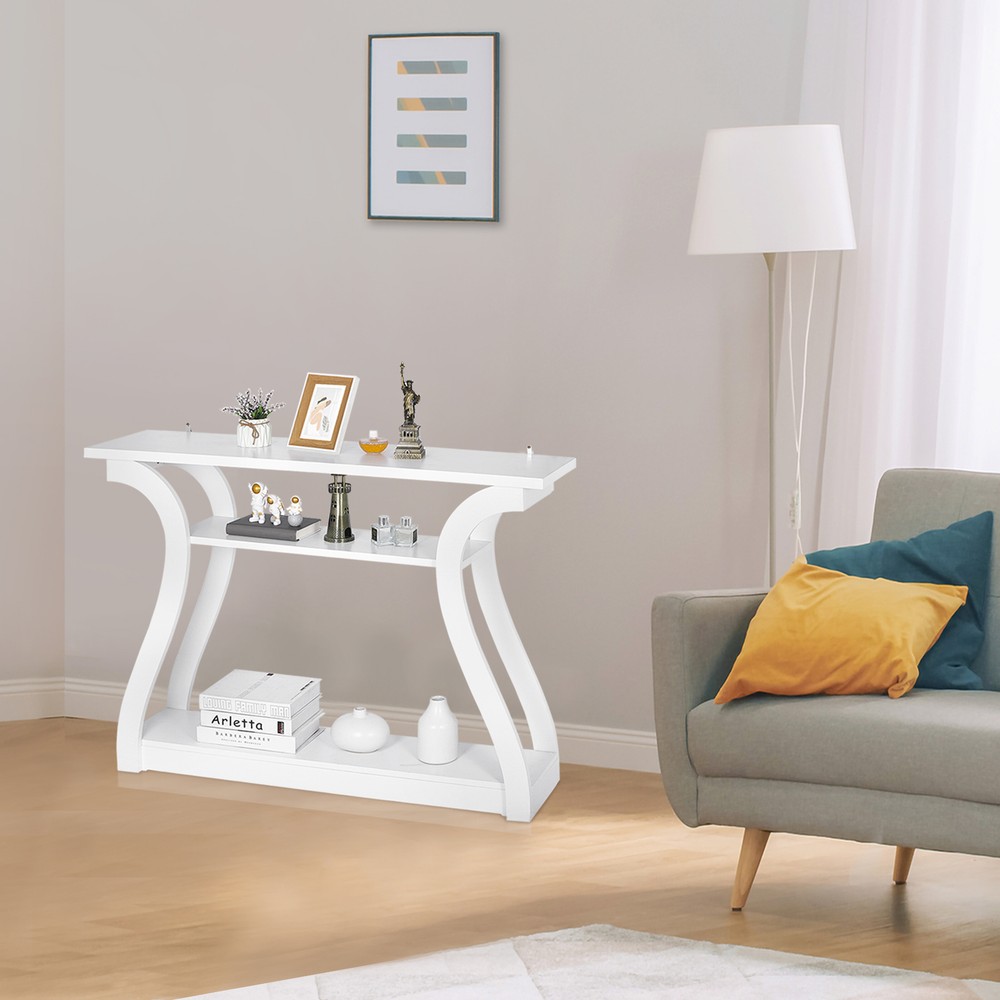47" Console Table Accent Side Stand Sofa Entryway Hall Display Storage 3 Colors