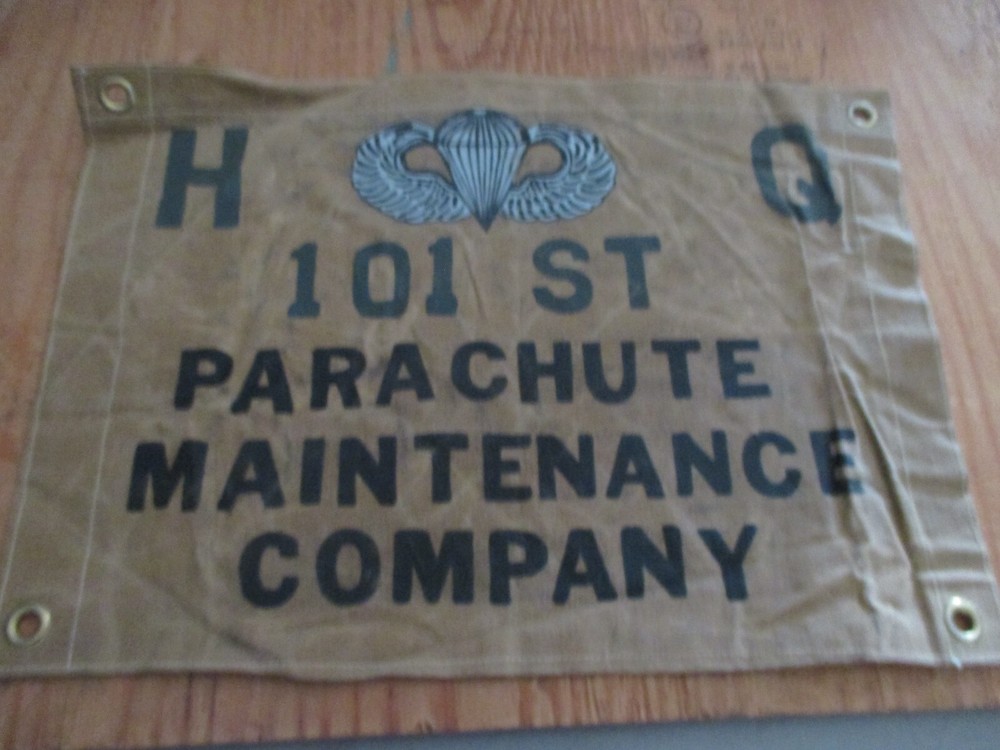 WWII US ARMY 101 ST AIRBORNE DIVISION D-DAY PARACHUTE MAINT COMPANY  FLAG