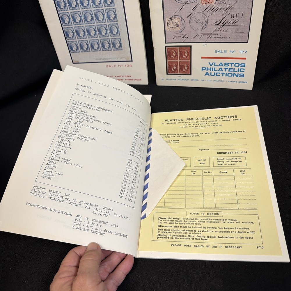 4 Dated Auction Catalogues Greece 2983-84-85