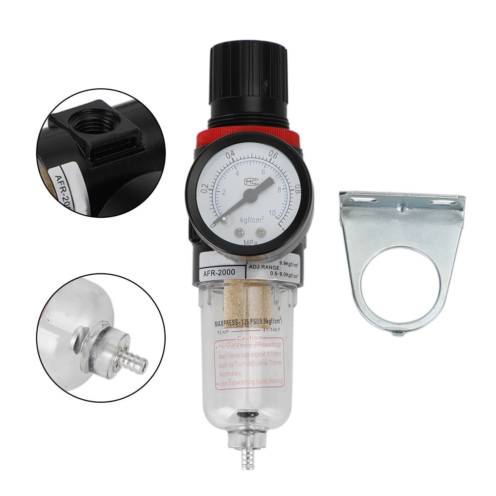 Pneumatic Filter Regulator AFR2000 1/4" Air Compressor Water Separator Trap