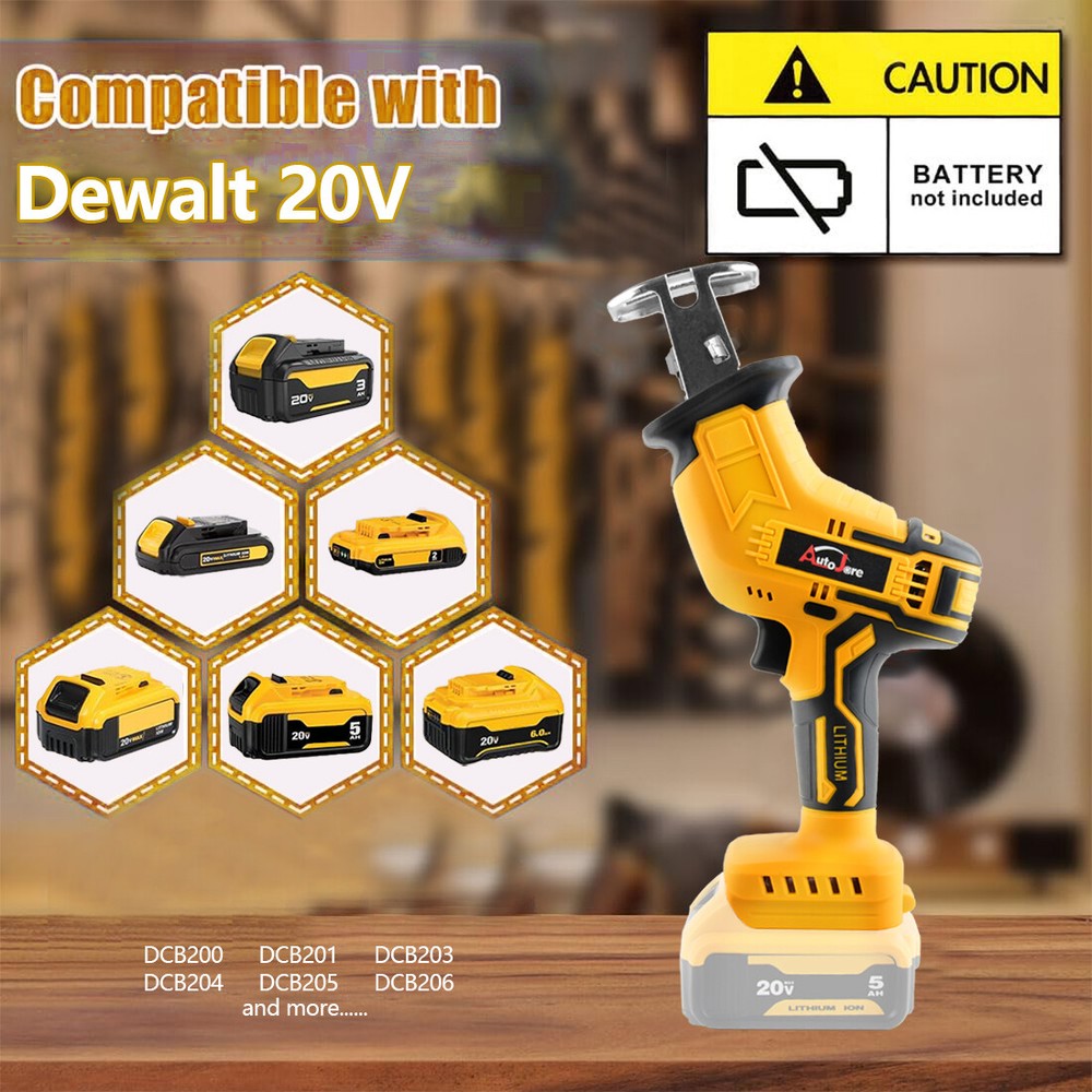 Brushless Cordless Reciprocating Saw for Dewalt 20V Max Variable Speed Tool Only