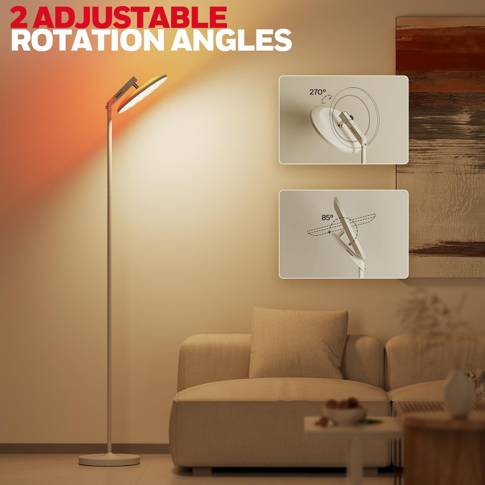 Honeywell Floor Lamp for Living Room F2 Sunturalux™ 2 in 1 Super Bright lamps