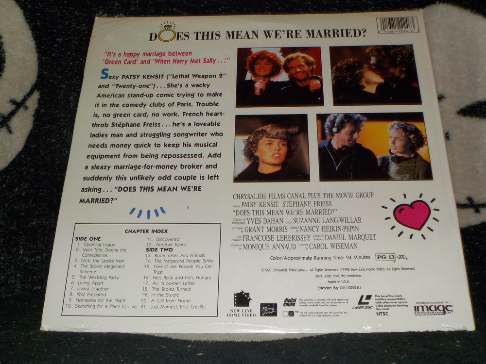 Does This Mean We're Married? NEW SEALED Laserdisc LD Patsy Kensit Free Ship $30