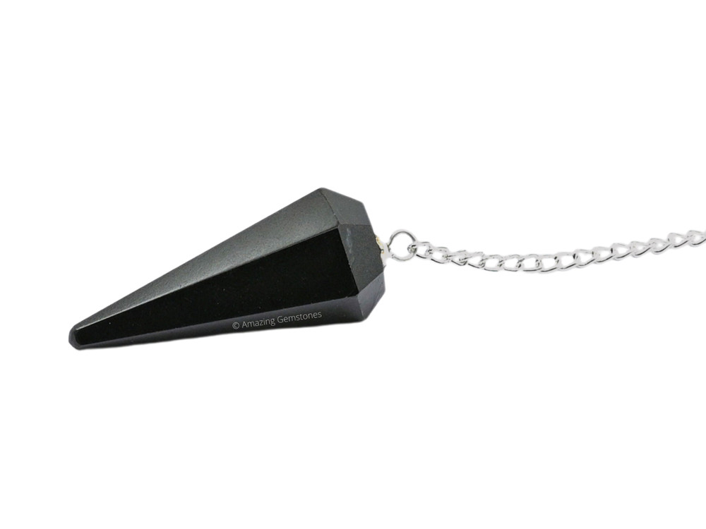 Black Agate Dowsing Crystal Pendulum