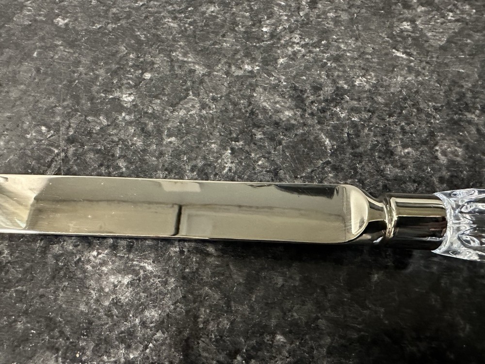 Vtg Cake Knife Crystal Diamond Cut Handle