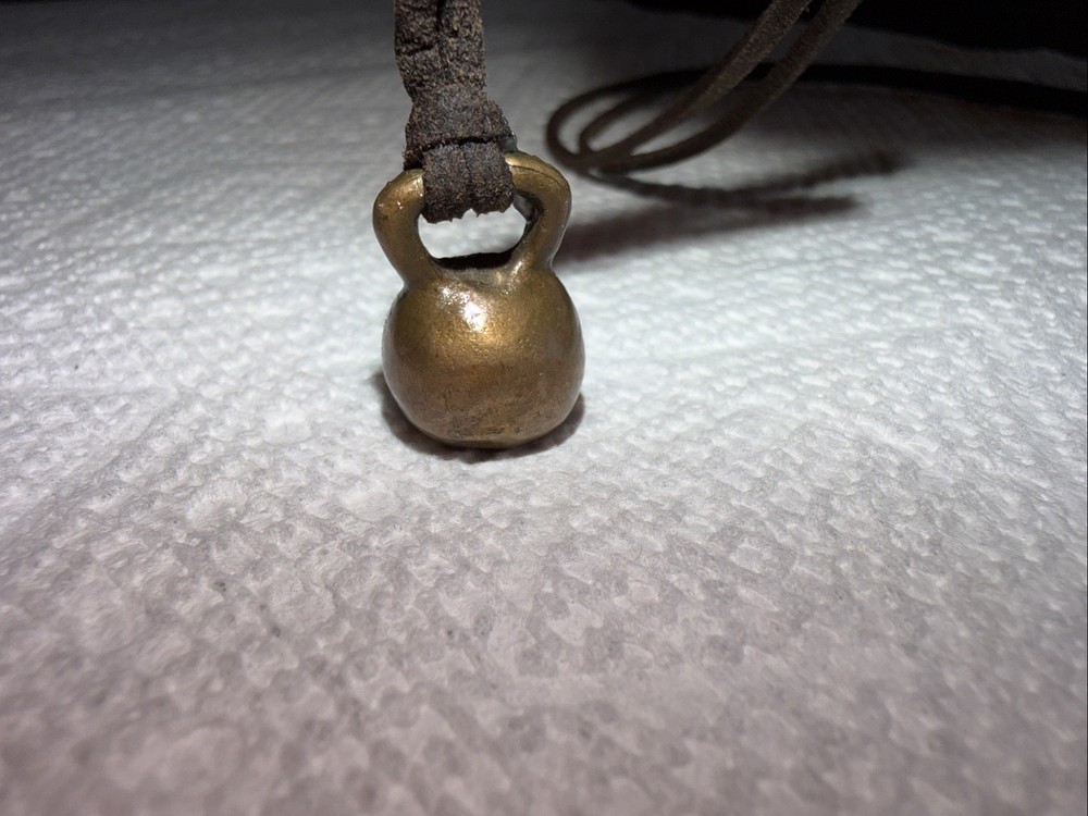 Bronze Kettlebell Pendant Necklace