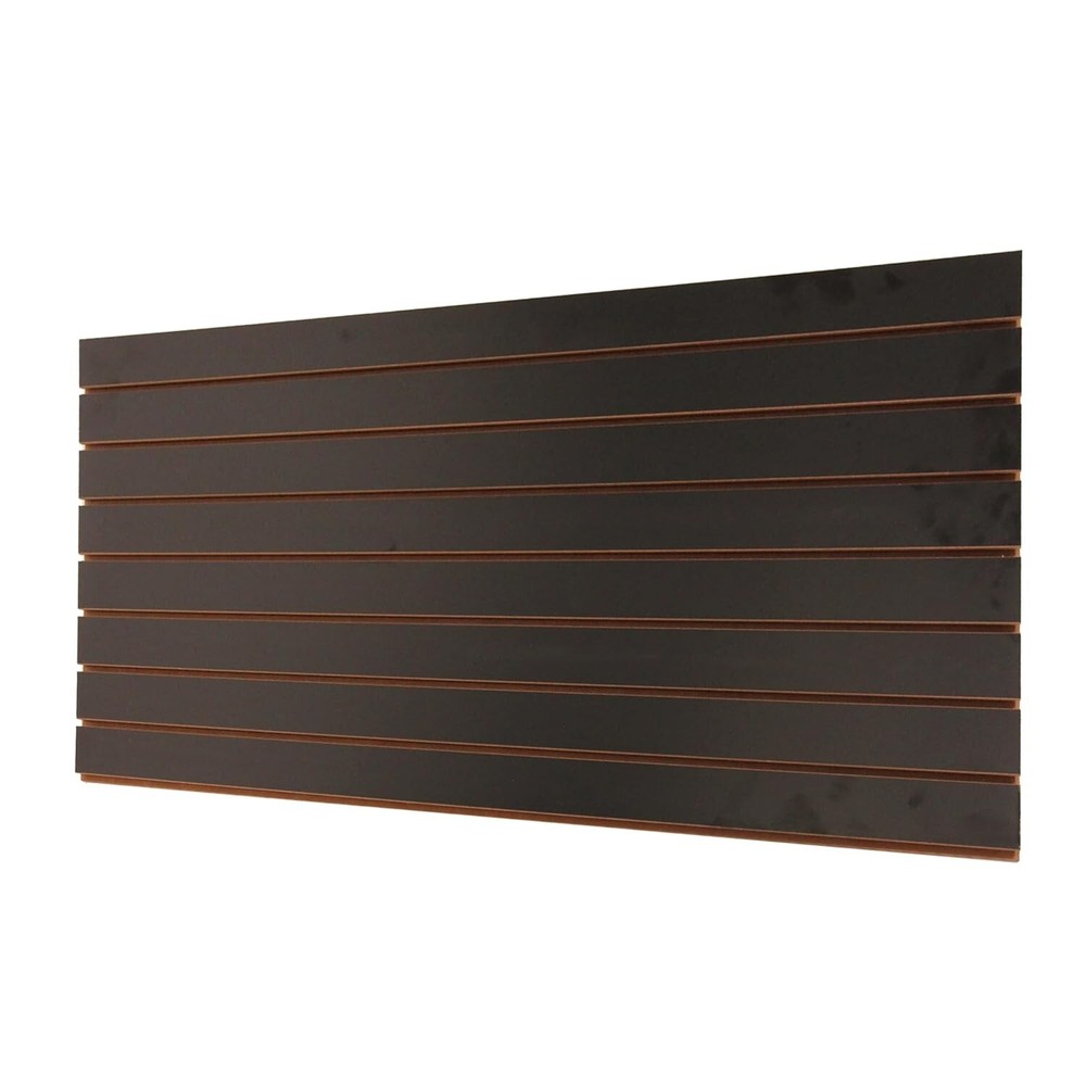 2 Slatwall Easy Panels 4' x 2' Horizontal Black Fiberboard Panel