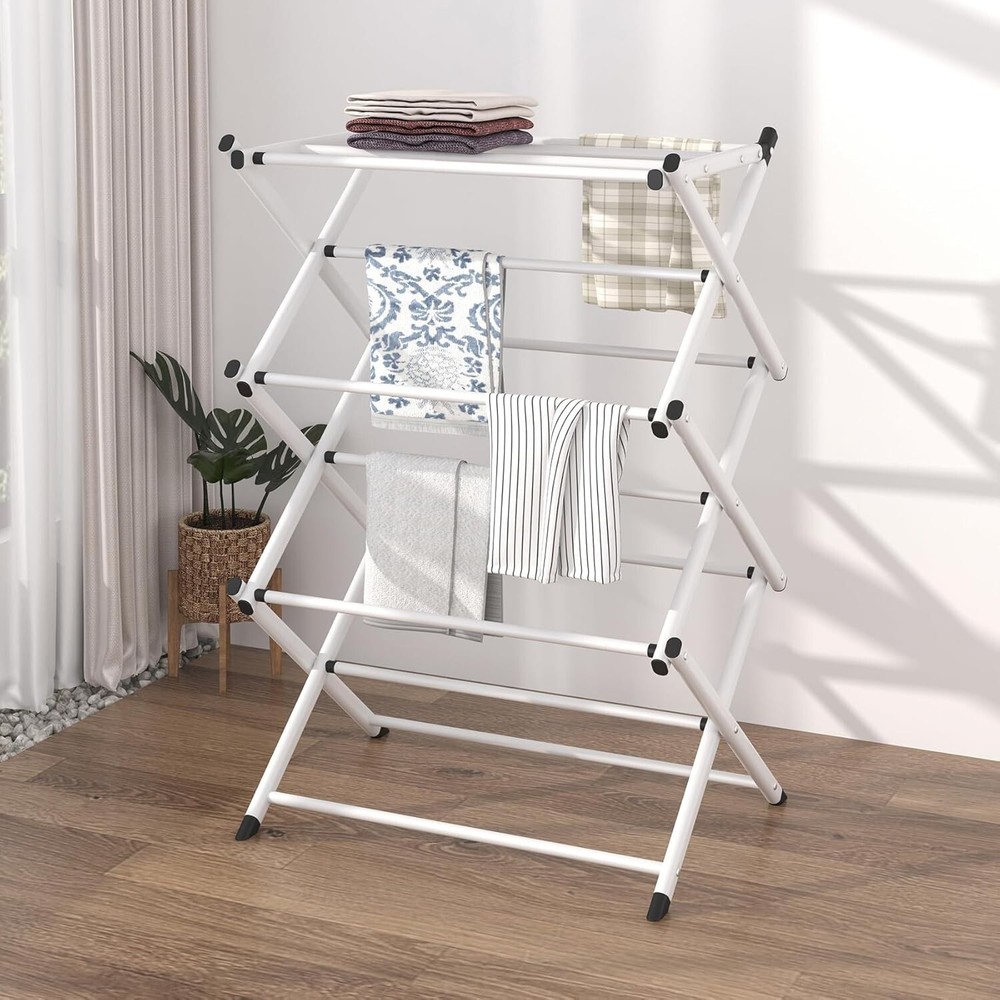 Energy-Saving Collapsible Clothes Drying Rack with Rust-Resistant Chrome Finish