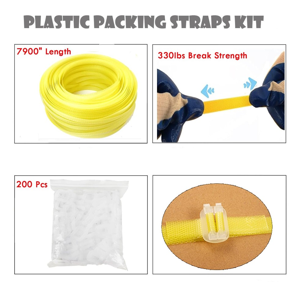 PP Plastic Strapping Kit, Manual Packaging Strapping Tool, Banding Tool with ...
