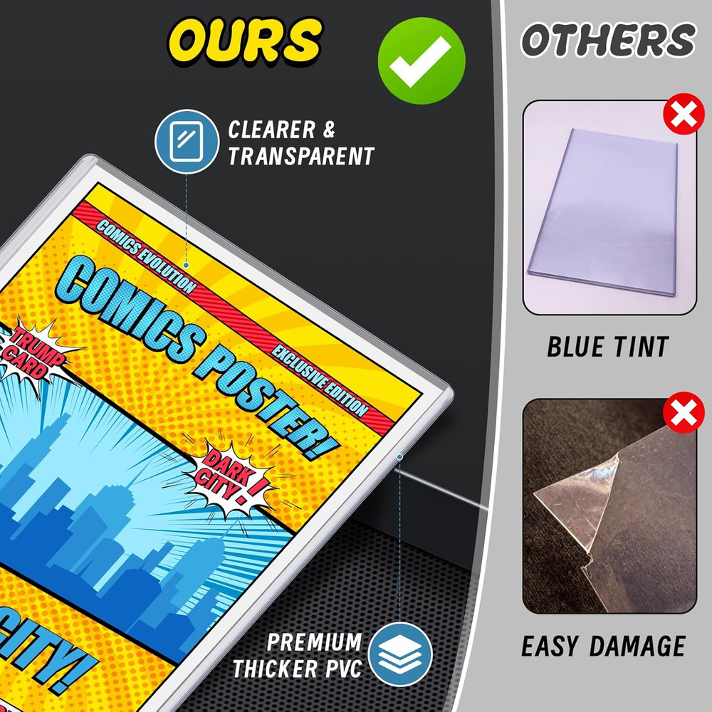 10Ct Current Comic Book Toploader, Hard Crystal Clear Comic Book Sleeves, Modern