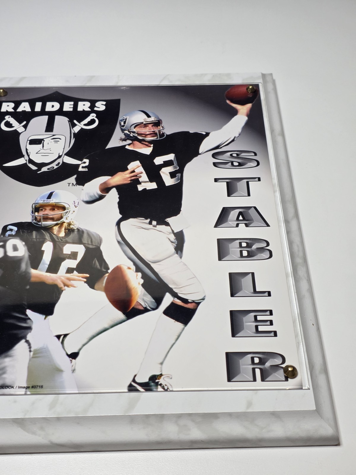 RAIDERS HOF KEN STABLER WOODEN PLAQUE 12x9