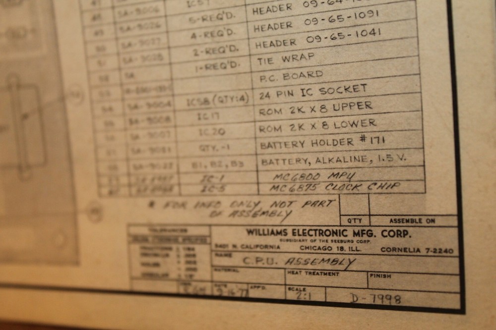 Vintage Pinball Schematic Williams Topaz