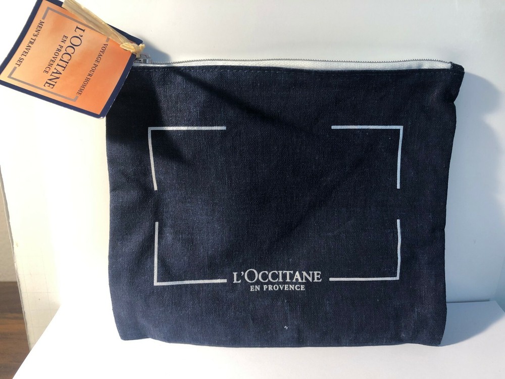 L'OCCITANE DARK BLUE COSMETIC MAKEUP POUCH