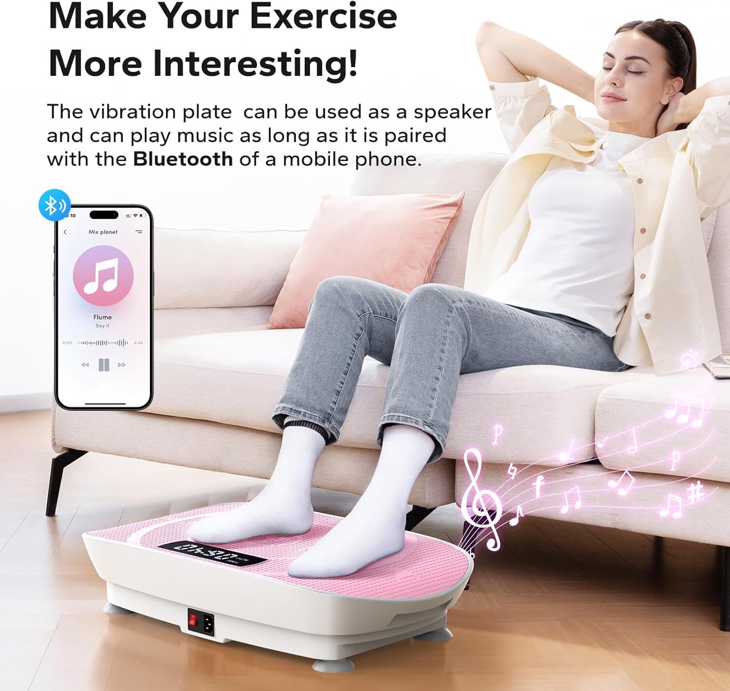 MERACH Vibration Plate Whole Body Workout Fitness Platform Exercise Machine Pink
