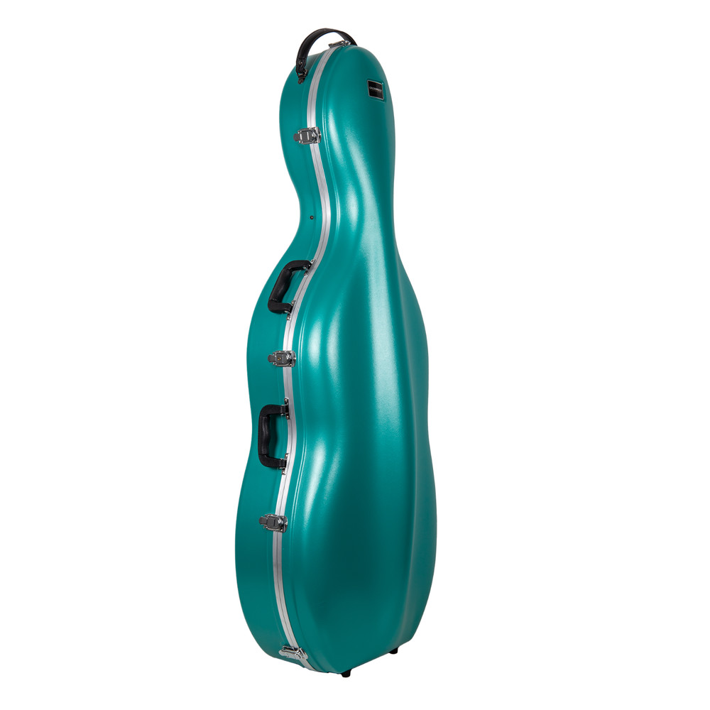 Crossrock 4/4 & 3/4 Cello Case with Wheels | Matte Mint Blue ABS Shell