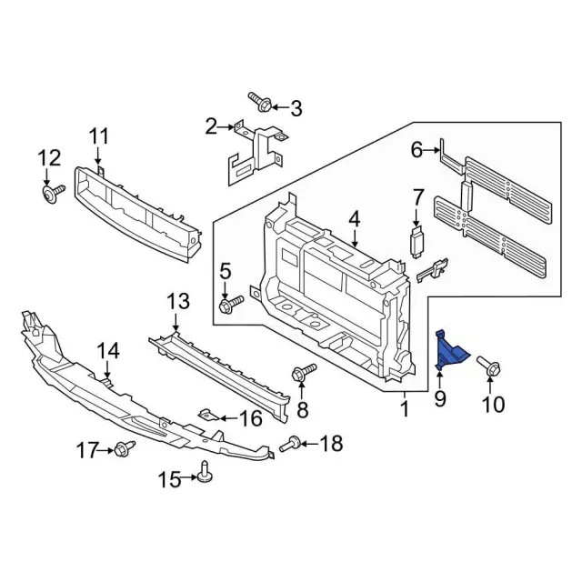 Genuine Ford Radiator Support Bracket GN1Z-8A193-B