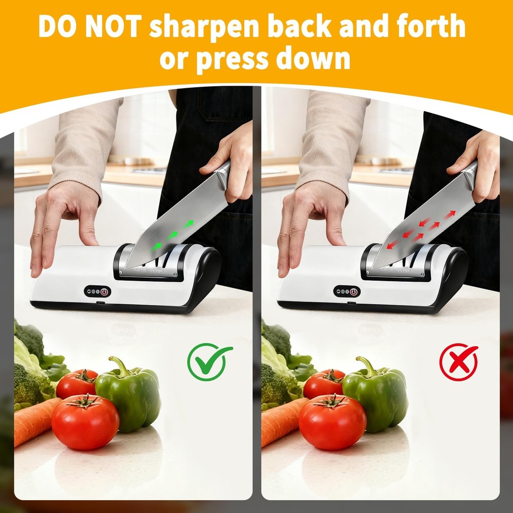 Electric Knife Sharpener, Professional 2 Stage Kitchen Knife Sharpener for Qu...