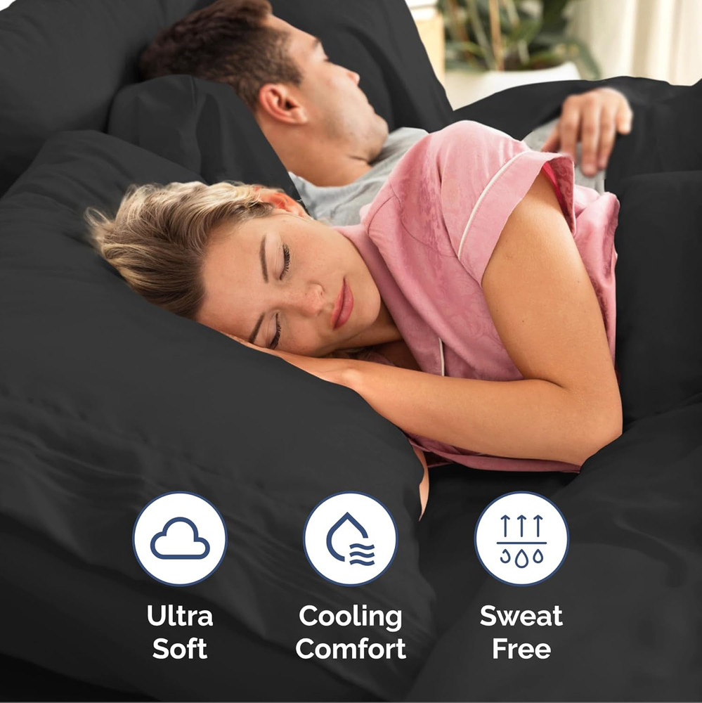 Extra Deep Split King Sheet Set - 7 Piece Breathable & Cooling Sheets - Hotel Lu