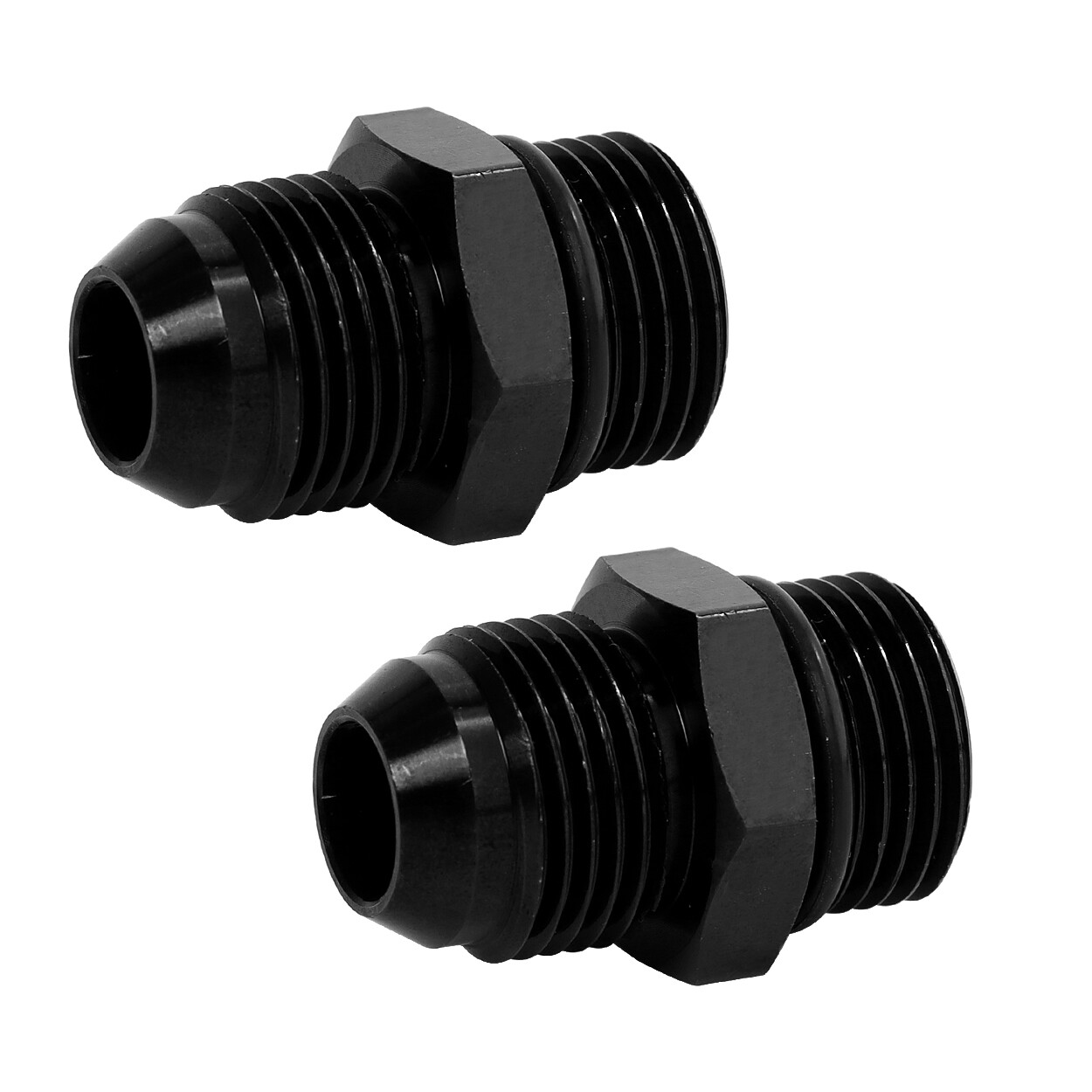 ORB O-ring AN12 12AN to AN12 12AN Male Adapter Fitting Black Pack of 2