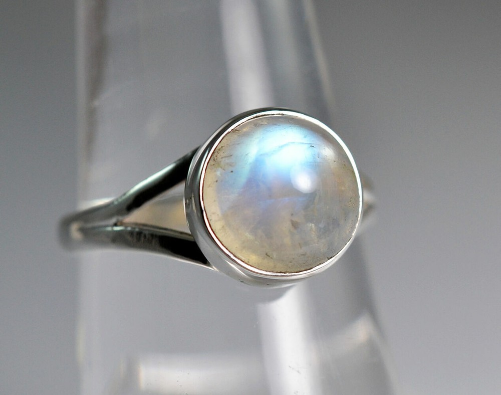 Rainbow Moonstone Gemstone 925 Sterling Silver Handmade Ring All Size