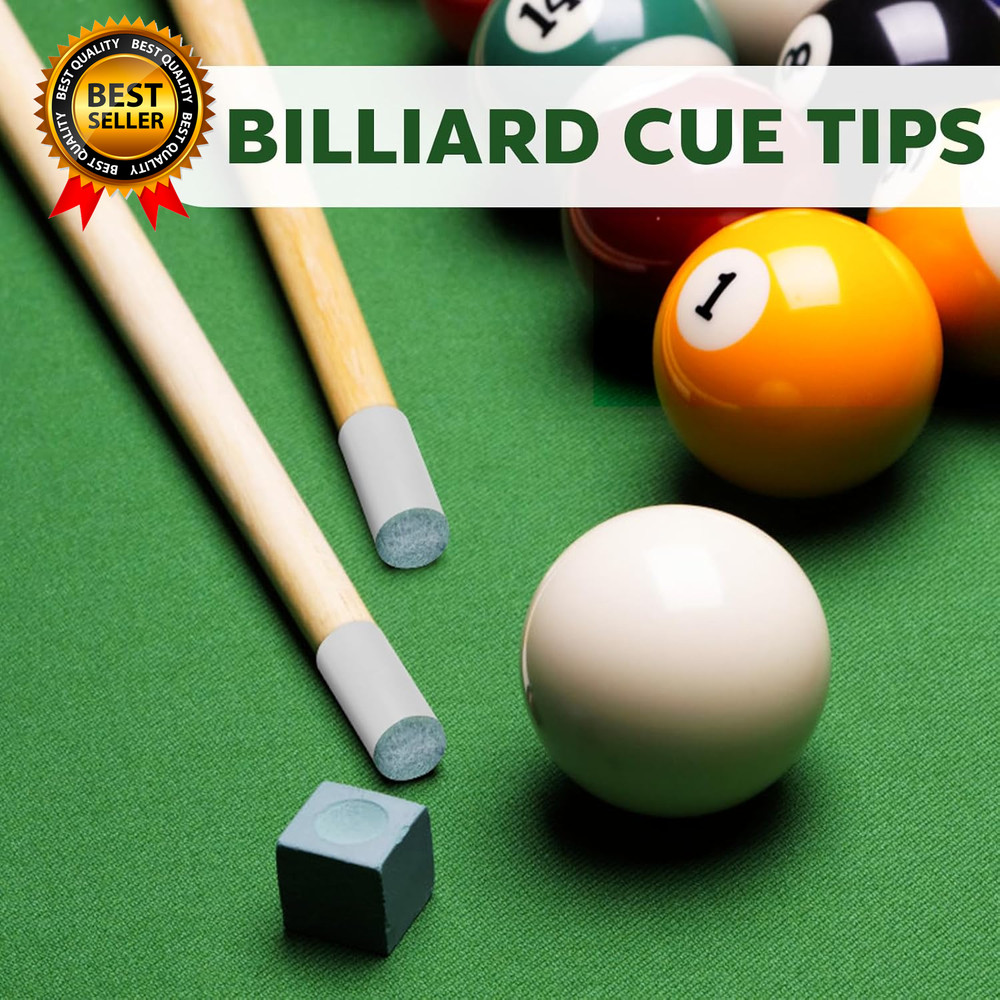 40Pcs Slip on Pool Cue Tips Replacement Kit 4 Sizes Upgrade Pool Stick Tips