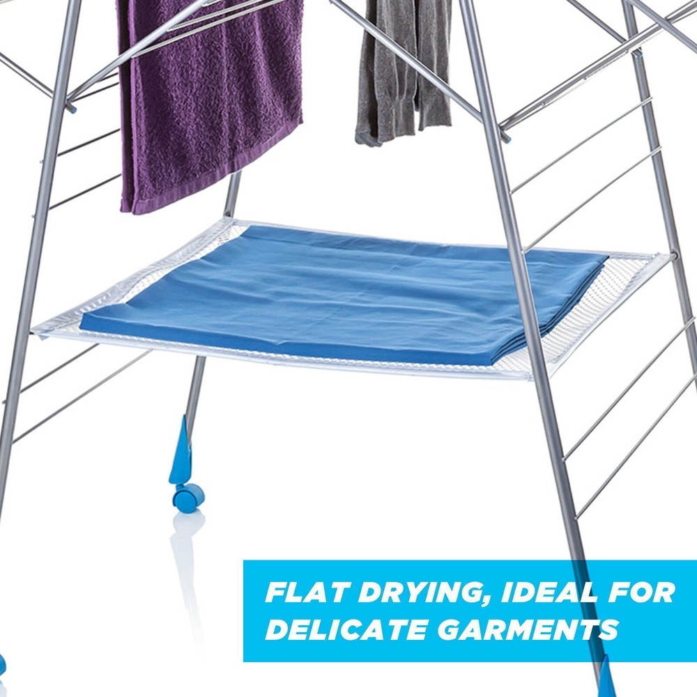 Fold Multi Metal Clothes Drying Rack Auto Opening Flat Ideal Delicate Garments