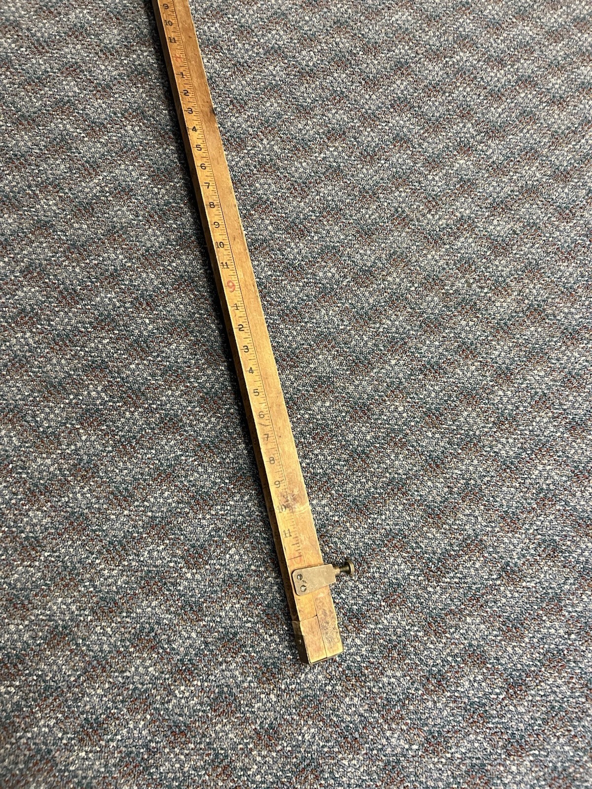Vintage 10 Ft WOOD MEASURING STICK grade rod rule surveying story pole wall art