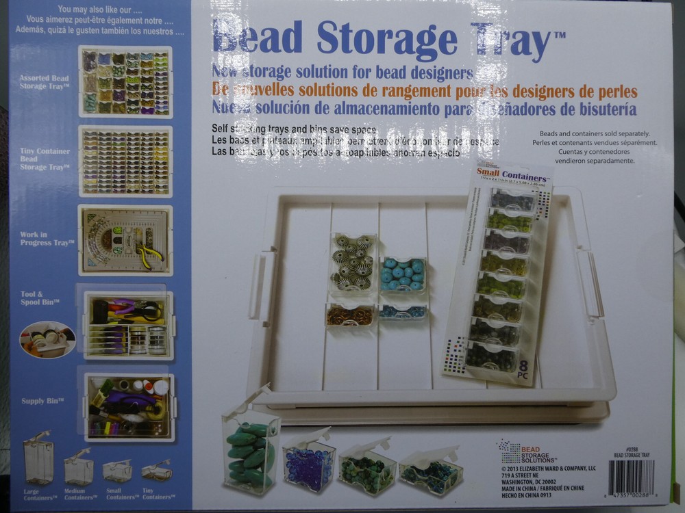Elizabeth Ward Bead Storage Tray and 30 MidSized Storage Containers - MIB