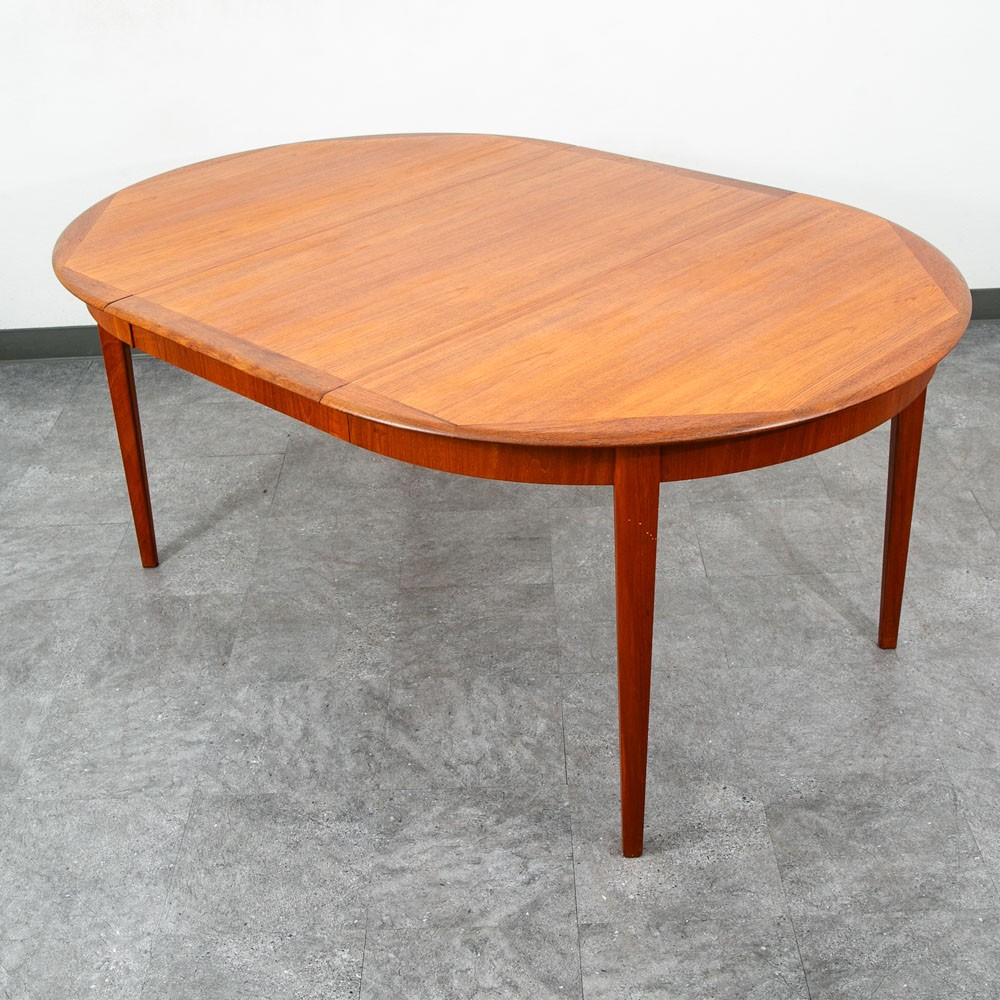 Mid Century Danish Dining Table Teak Round Square Expanding leaf Oval Denmark