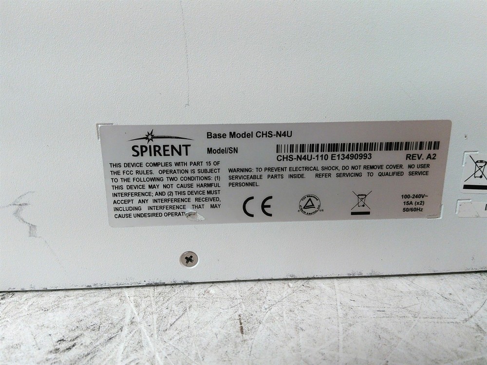 Spirent SPT N4U Chassis with CM-1G-D4 Module Fan Error AS-IS