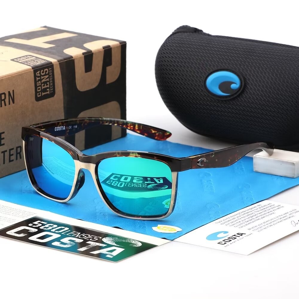 New in box Costa Del Mar Anna Tortoise Shell/ Green Mirror Polarized Sunglasses