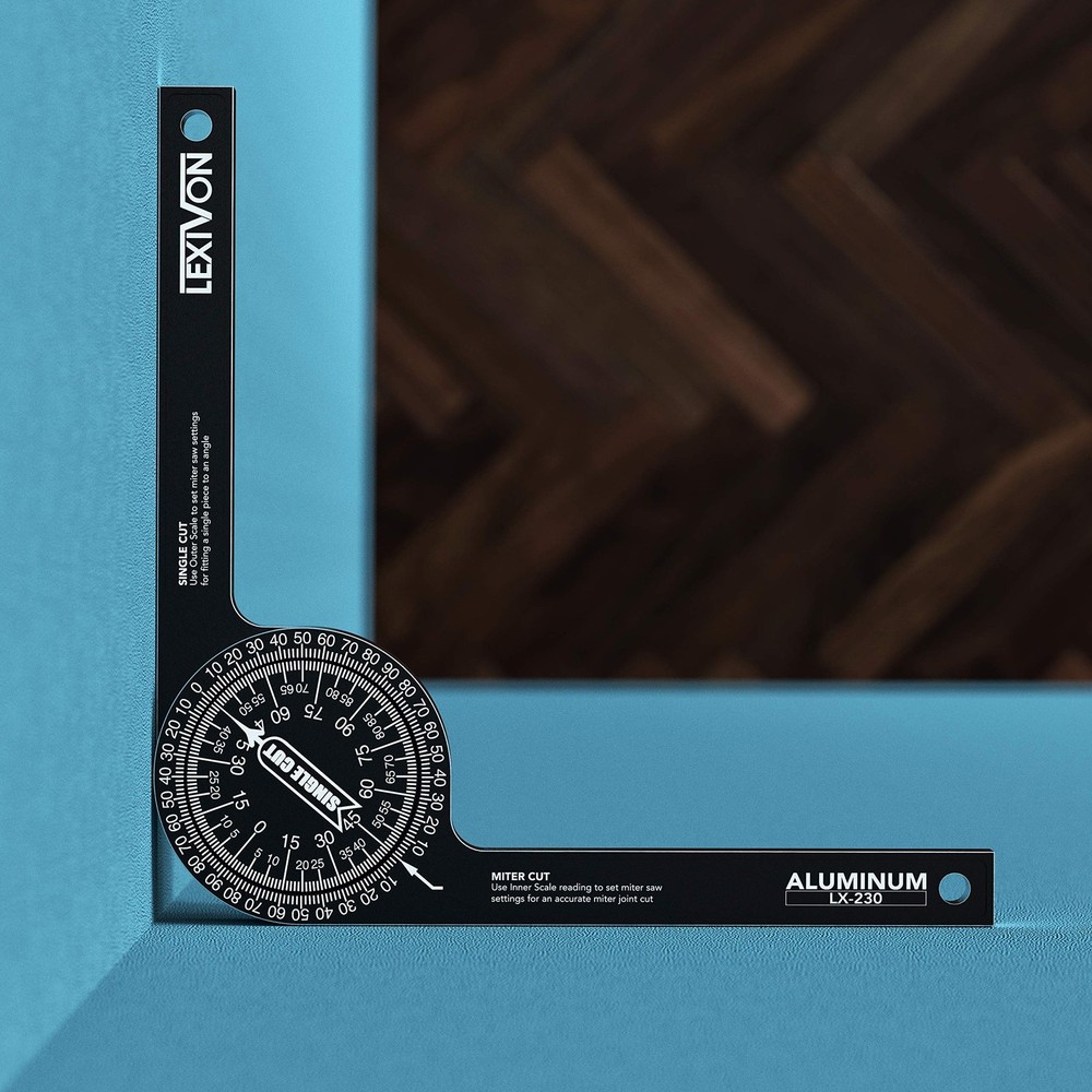 Aluminum Miter Saw Protractor | 7-Inch Rust Proof Angle Finder Featuring Prec...