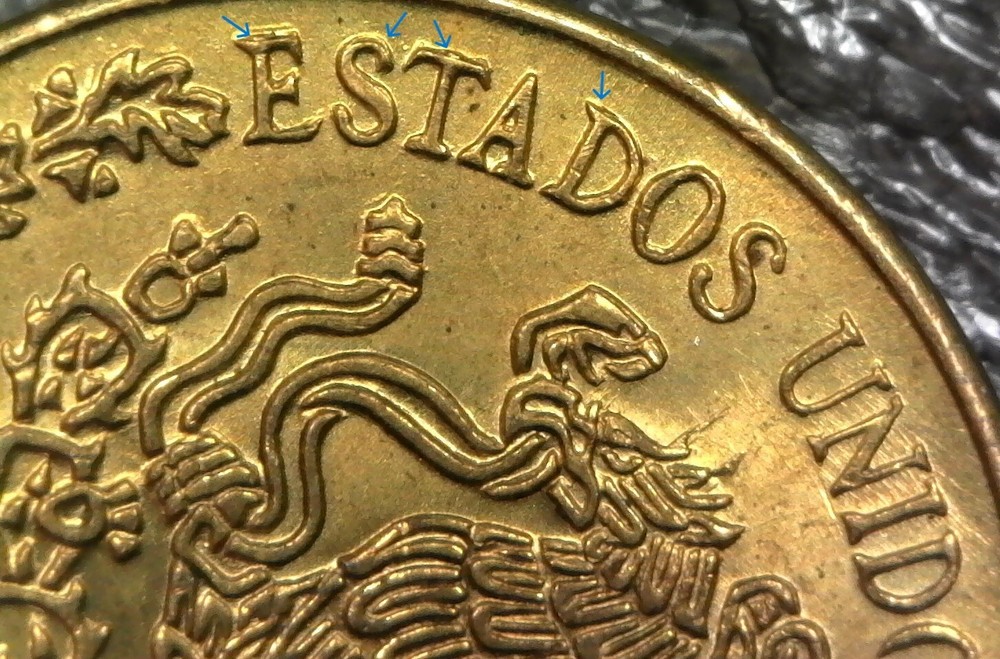 1971 Mexico 5 Centavos w/ Double Die DDR Error (E5432)