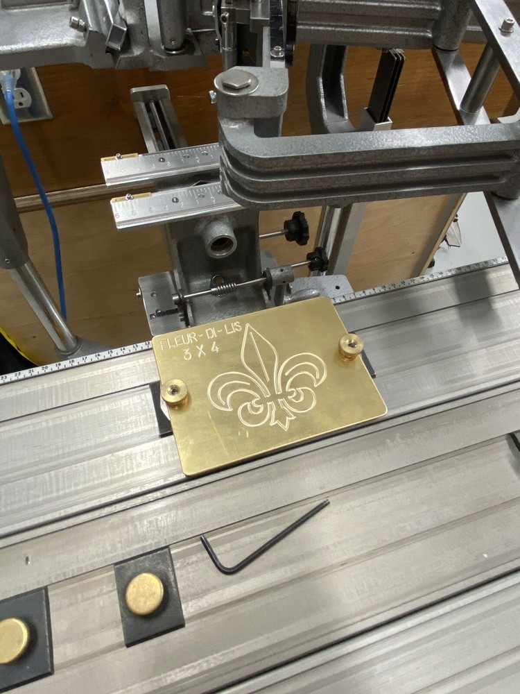 SMALL FLEUR DI LIS BRASS MASTER TEMPLATE FOR NEW HERMES ENGRAVER SOLID BRASS