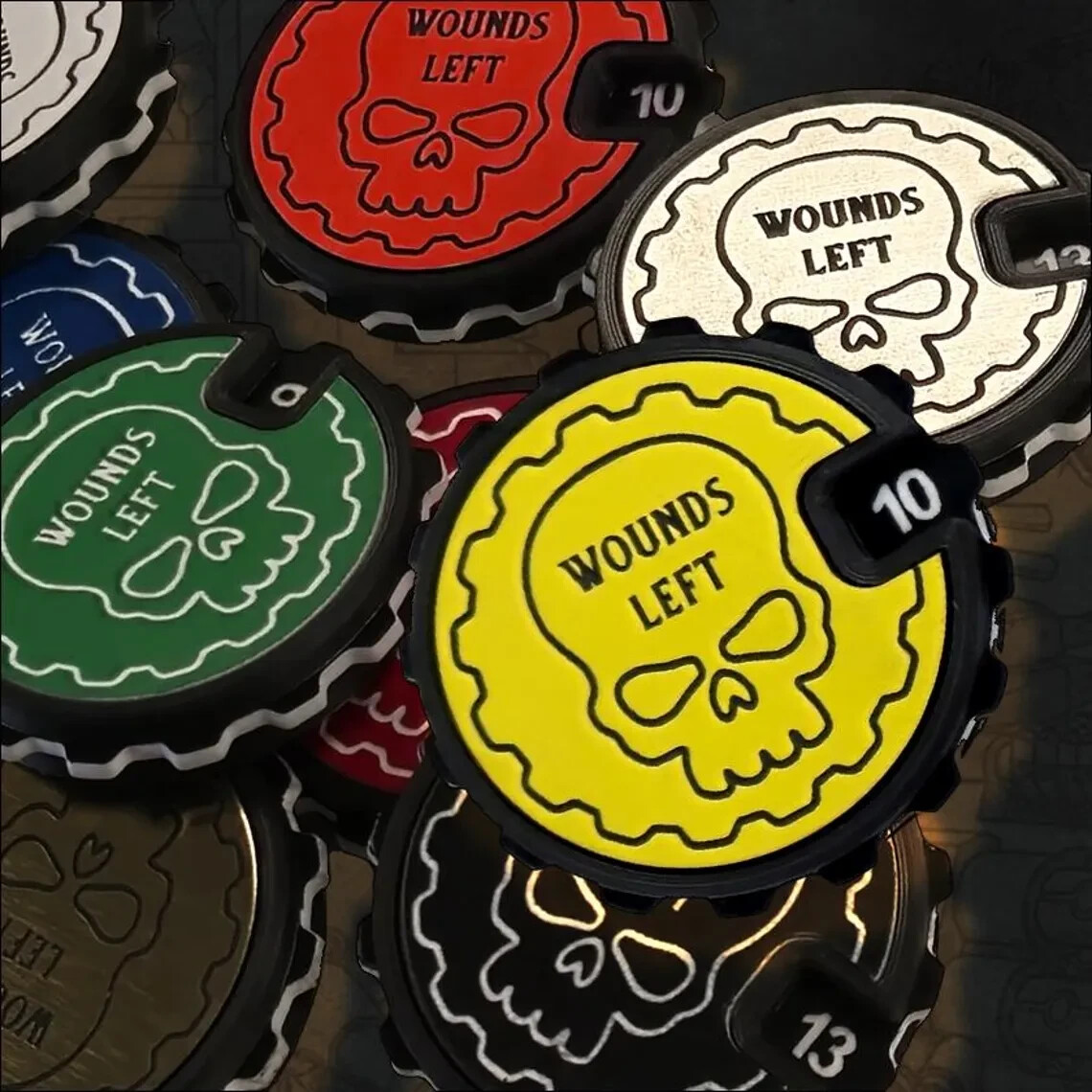 Premium 0-16 Damage Wound Trackers - Pack of Gaming Counters for AoS, 40k, KoW