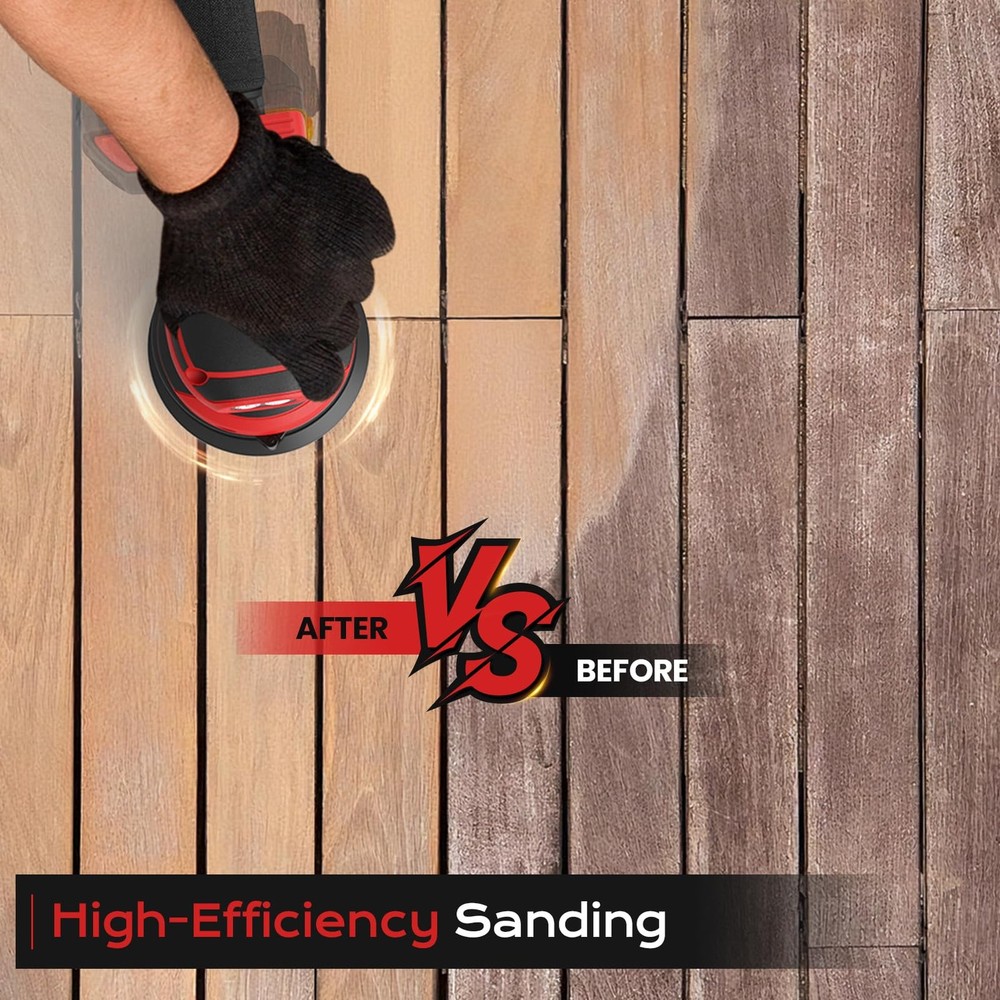 Cordless Random Orbital Sander Compatible for Mik 18V Max, 5-Inch Brushless E...
