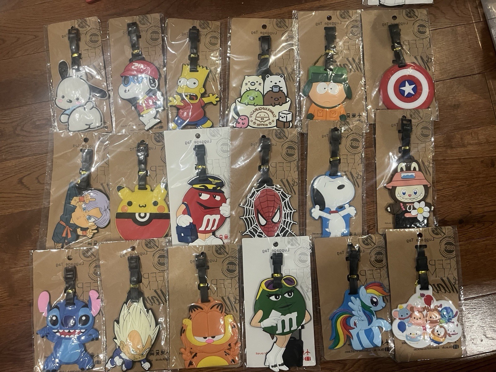 CHARACTER /ANIME LUGGAGE TAGS--BOOK BAG TAGS--GREAT STOCKING STUFFER