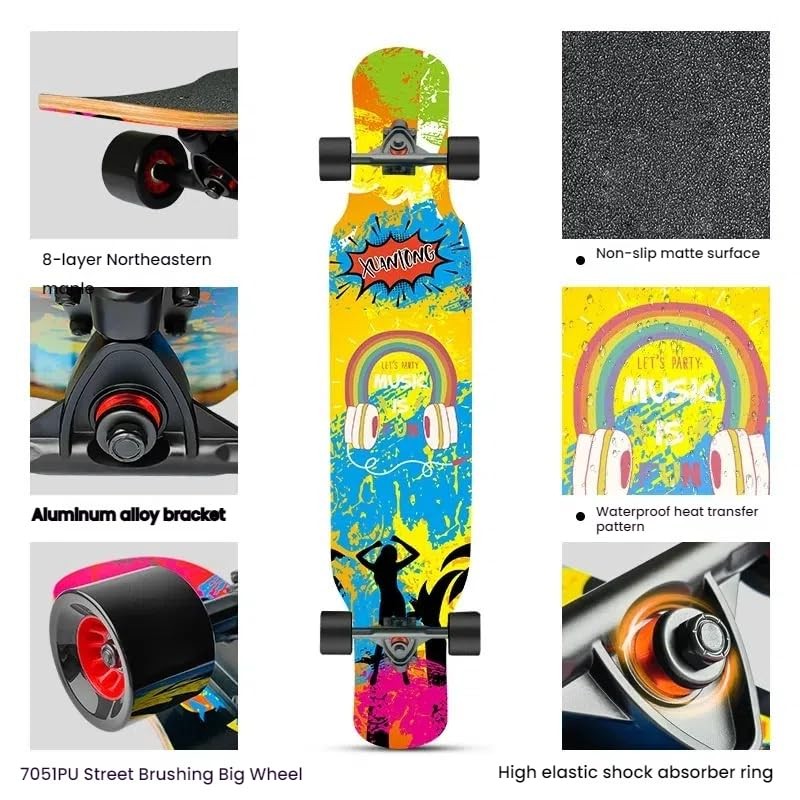 Customizable Patterns Supported， ProfessionalGrade AllRound Longboard，42Inch ...